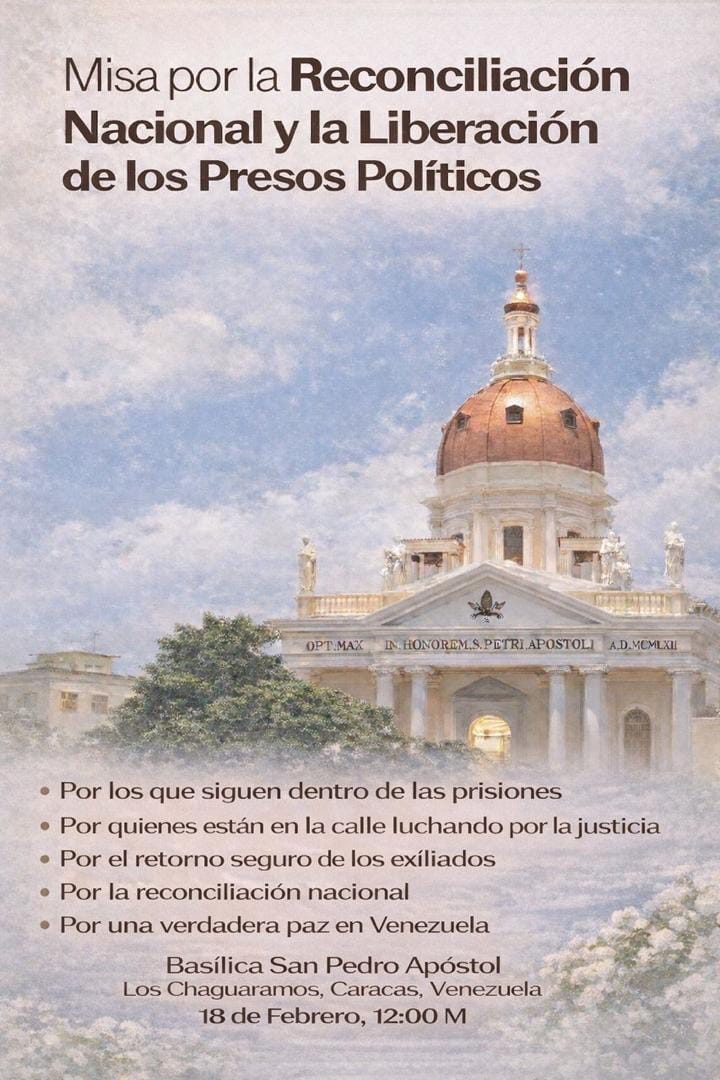 Misa y oración por la libertad de todos los presos políticos.