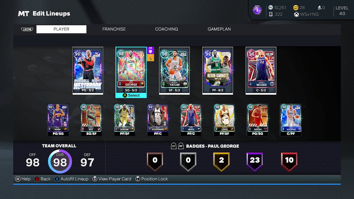 Gang nem 

Got a few showdown wins in this morning definitely liking this squad 

Plus Nash and Amare both get a legend badge with their update idk if that's some standard shit or my coach idk lol 😅