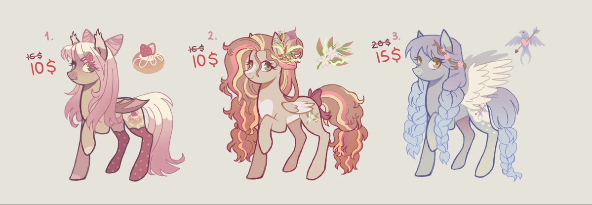 💖All 3 leftover adoptables are now DISCOUNTED 5$ OFF
Available for purchase on my ko-fi !