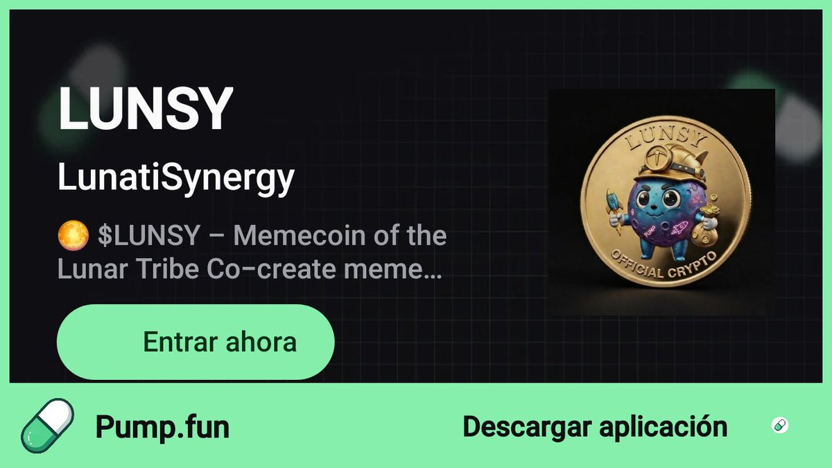 Buy LUNSY Now! Get 1M extra tokens for the first 100 holders! join.pump.fun/HSag/lqzitwea