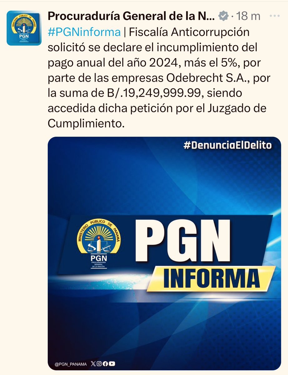 17 de febrero de 2025. Hace un año hoy.
Estado de pago en la actualidad?
#Odebrecht #condenas #efectividad #Panama