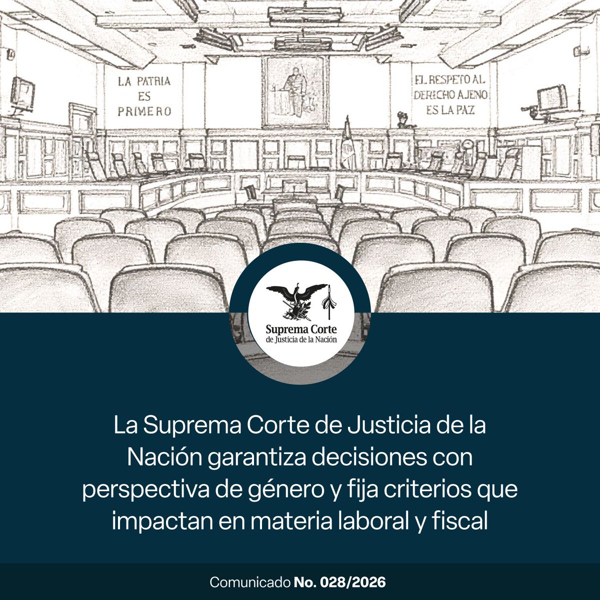 Hoy la #SCJN fortaleció el acceso a la justicia al ordenar que se juzgue con perspectiva de género a mujeres que participan en delitos cuando realizan labores de cuidado, y se brindó certeza en materia fiscal al precisar el procedimiento que regula la revisión de gabinete para