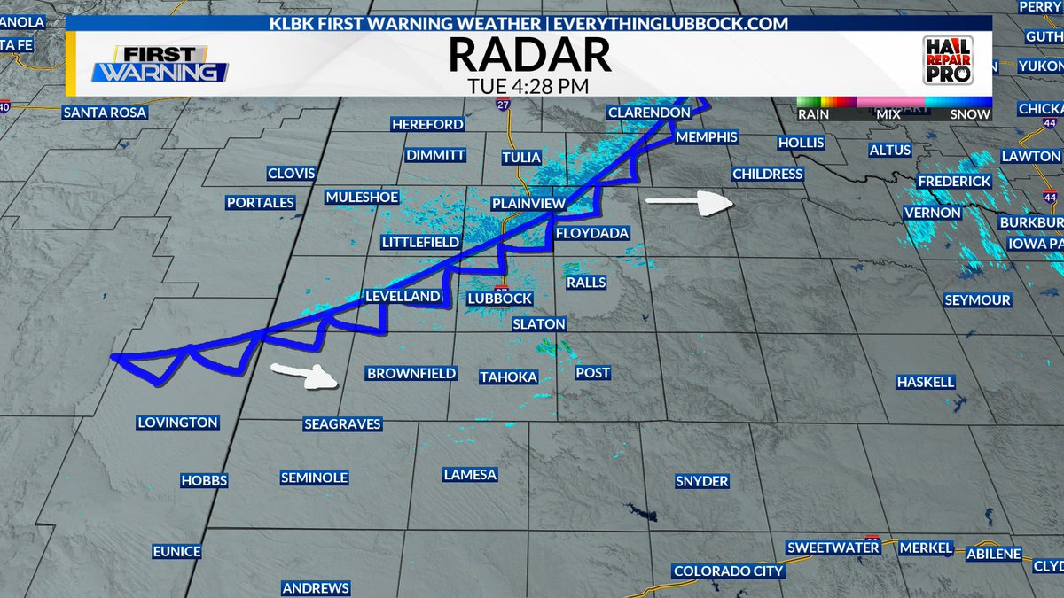 4:28 PM CST 02/17/2026 - Here comes the cold front! Winds will become more westerly once it moves through, eventually calming after sunset. Blowing dust will linger through then as well. Much direr air will move in behind the front for our Wednesday, increasing our fire weather