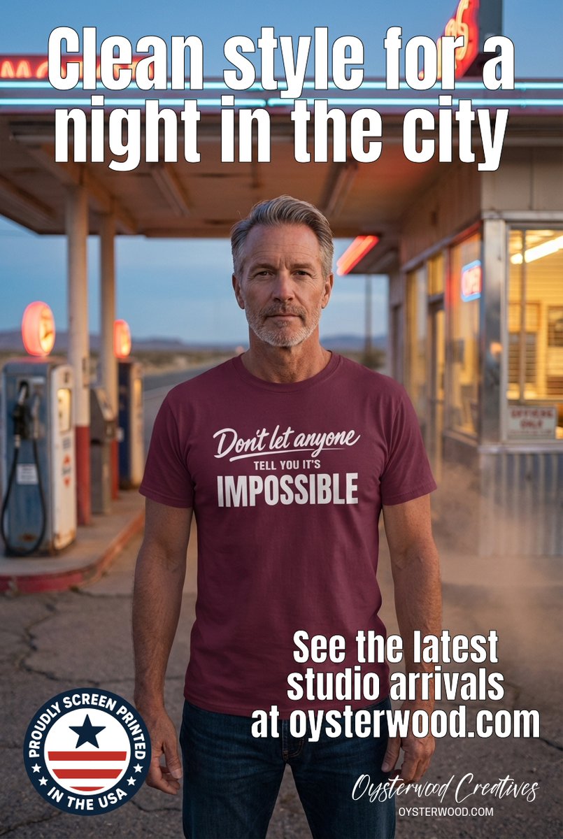 Oysterwood_'s tweet image. Blue hour. Neon glow. Heavyweight Comfort Colors cotton, soft and broken-in—hand-printed to last. Don’t let anyone tell you it’s impossible. $21.95 #handprinted #comfortcolors #motivation

Shop here:  oysterwood.com/product/dont-l…