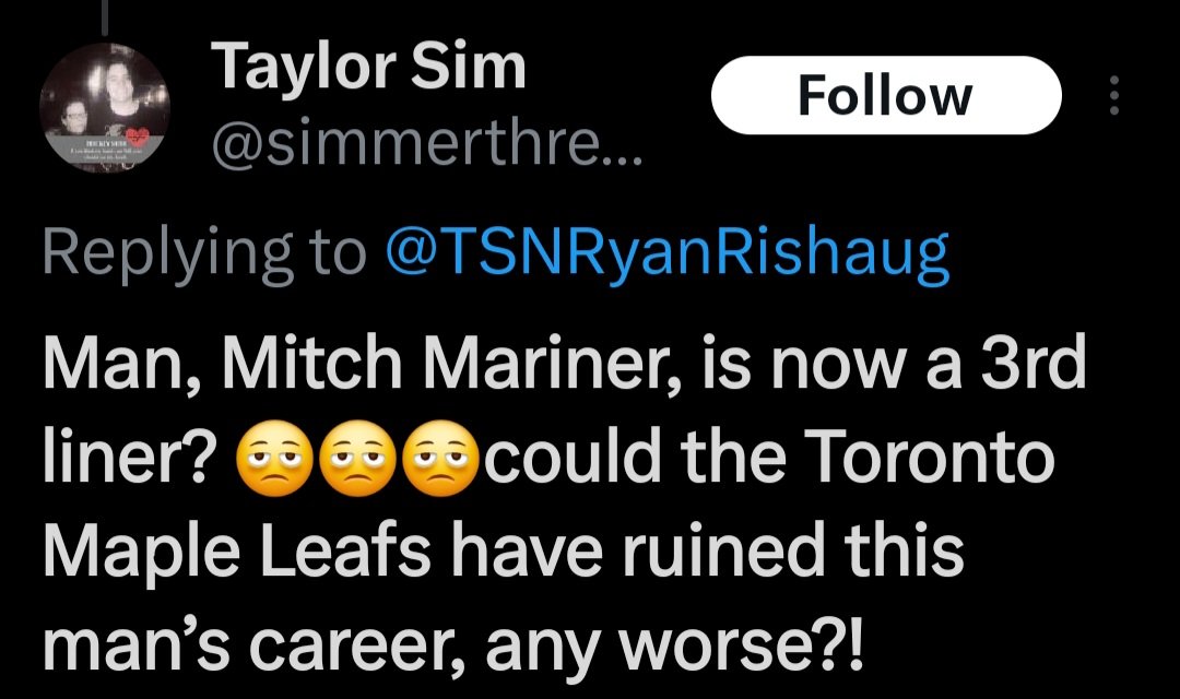 I didn't want to give this a quote tweet. But my gawd, this is one of the most frustrating parts of being a Leafs fan in the present day. The stupidity is off the charts.