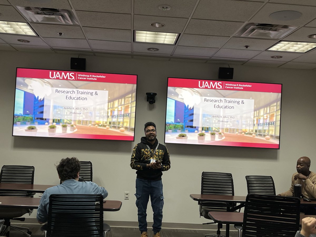 UAMSGSA's tweet photo. The Graduate Student Association (GSA) successfully hosted an informative session today on Cancer Institute Student Resources: Memberships, Small Grants, and Travel Funding.

Thank you Dr. Antiño R. Allen, who shared valuable insights on application for funds. https://t.co/mpGsXW2HAv