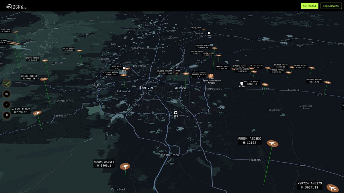 4DSKY is tracking all flights coming into <a href="/EthereumDenver/">ETHDenver 🏔🦬🦄</a> this week, with our community trackers working overtime. Thanks to our 6 community miners in the region 🚀