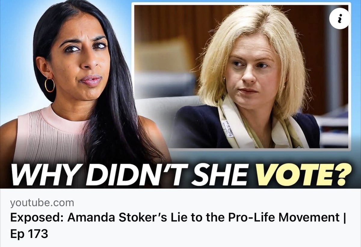 I've copped a lot of flak for calling out Amanda Stoker. In this video my husband and I go though her disingenuous email to prolife voters and why she can't be trusted👇👇👇
youtu.be/WIIjObnweqg?si…
