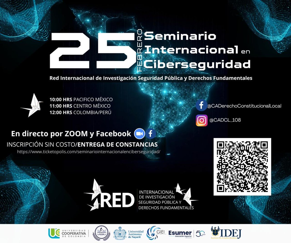 Conferencia “Protección de datos personales vs. Robo de identidad” impartida por el Dr. José Guillermo García Murillo (Director del IDEJ) y la Mtra. Sarahí Jiménez Zamora.

🗓️ 25 de febrero de 2026
🌐 Inscripción sin costo: ticketopolis.com/seminariointer…