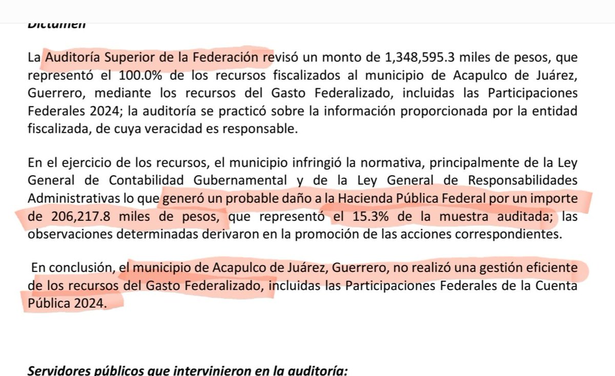 AcapulcoTrends_'s tweet photo. 🚨#ÚLTIMAHORA🚨 || ABELINA TAMBIÉN DESVIÓ RECURSOS DEL 2024

La Auditoría Superior de la Federación determinó un "daño a la Hacienda Pública" por parte del Gobierno de Abelina López por más de 200 millones de pesos de la Cuenta Pública del 2024.

La ASF concluye que "el municipio de Acapulco de Juárez, Guerrero, no realizó una gestión eficiente de los recursos del Gasto Federalizado".

Esto se suma a los 898 millones que la alcaldesa presuntamente desvió en 2023.

Fuente: https://t.co/zBPlA9YhZx