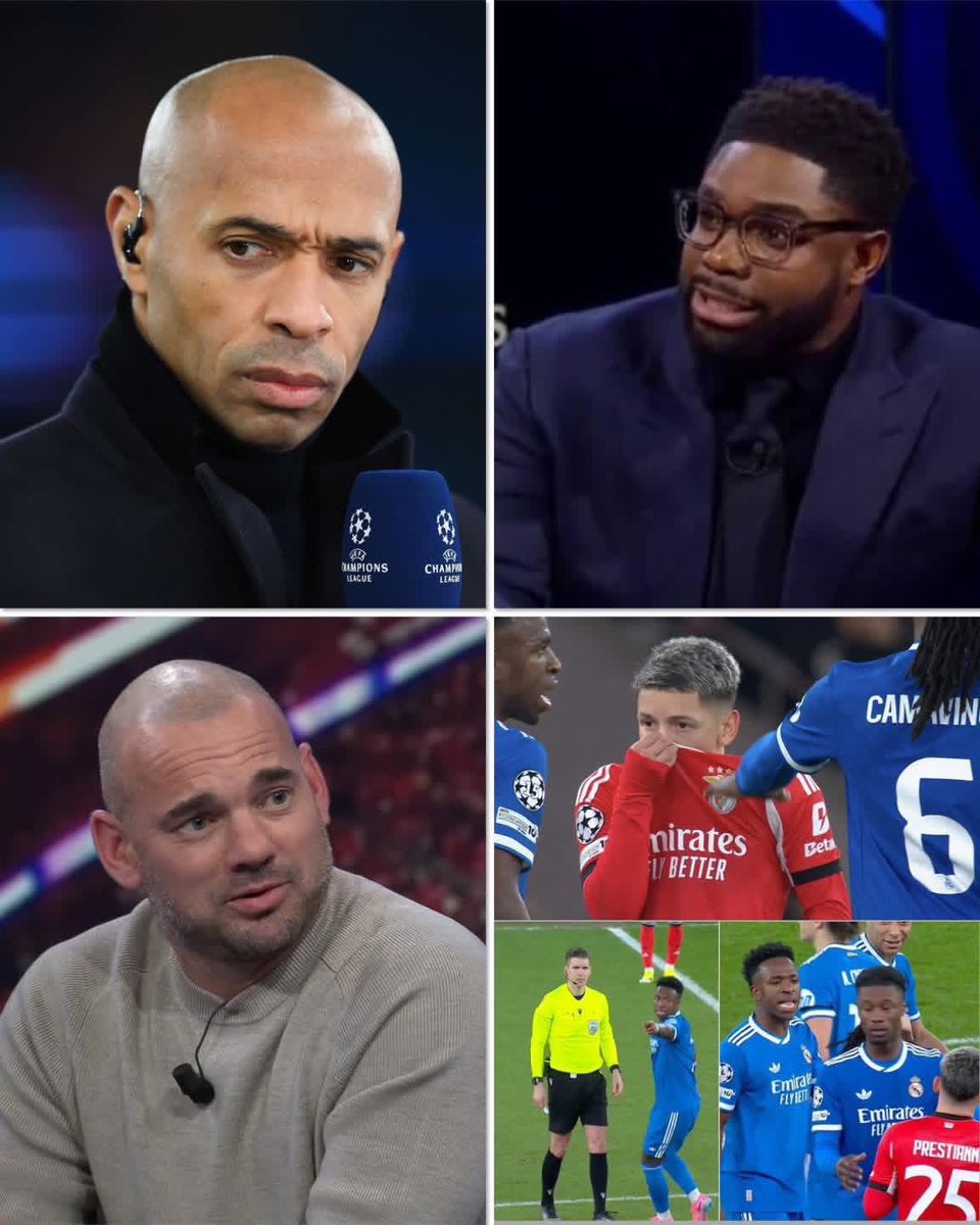 🚨🗣️Thierry Henry : « Gianluca Prestianni, dis-nous ce que tu as dit. Sois un homme. Pourquoi as-tu couvert ta bouche avec ton maillot ? C’est parce que tu as froid ? »

⸻

🗣️Micah Richards : « Prestianni est un lâche. Vinícius Júnior ne mentirait pas. »

⸻

🗣️Wesley Sneijder :