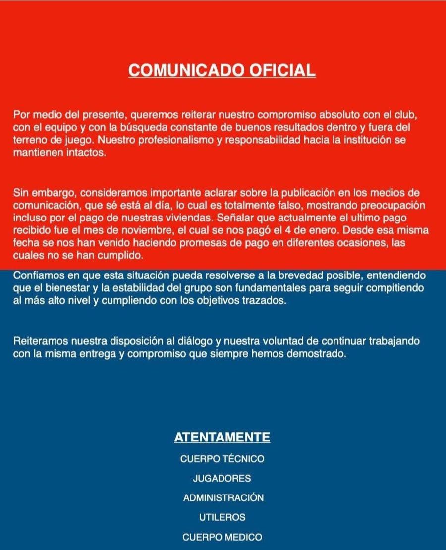#FanáticosPlus | ¡Personal de CD FAS denuncia atrasos salariales! 

Jugadores, Cuerpo técnico, Utileros y personal Administrativo de Club Deportivo FAS han dejado este comunicado en cada una de sus redes sociales por la falta de pago.