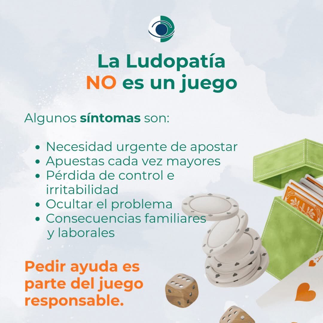 Cada 17 de febrero se conmemora el Día Internacional del Juego Responsable para visibilizar los riesgos del juego patológico o ludopatía.

👉 La ludopatía es un trastorno reconocido que afecta la salud mental, las relaciones y la vida laboral