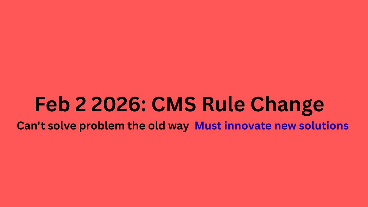 Feb 2, 2026: CMS eliminated nursing staffing mandates for post acute care.  Still requires quality outcomes.  

Translation: 15,600 facilities must solve an impossible equation without the traditional answer.  

When regulation removes one solution, it creates a forcing function