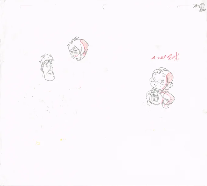 Captain N The Game Master Animation Cel, Sketches and Layout Scans of Simon Belmont, Kid Icaurs, Mega Man, Kevin, Duke and Princess Lana from episode 5 Mega Trouble in Megaland.