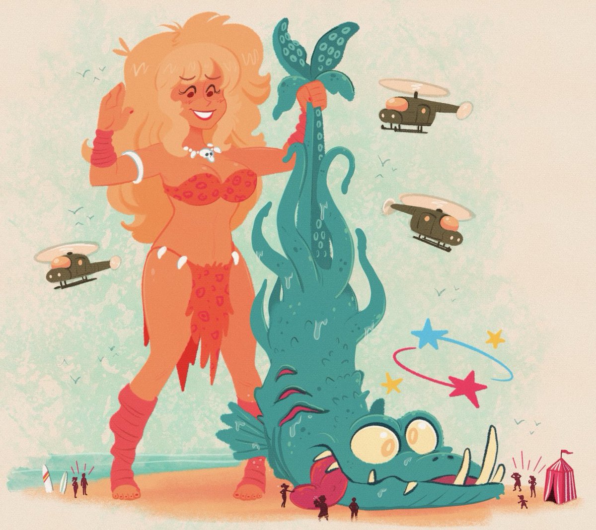 LowBudgetGhost's tweet photo. Goofy June style experiment thing I started in the summer and then forgot about til now 💪👹💥🐉🌊🏄‍♀️ https://t.co/rdmI7YmxyL