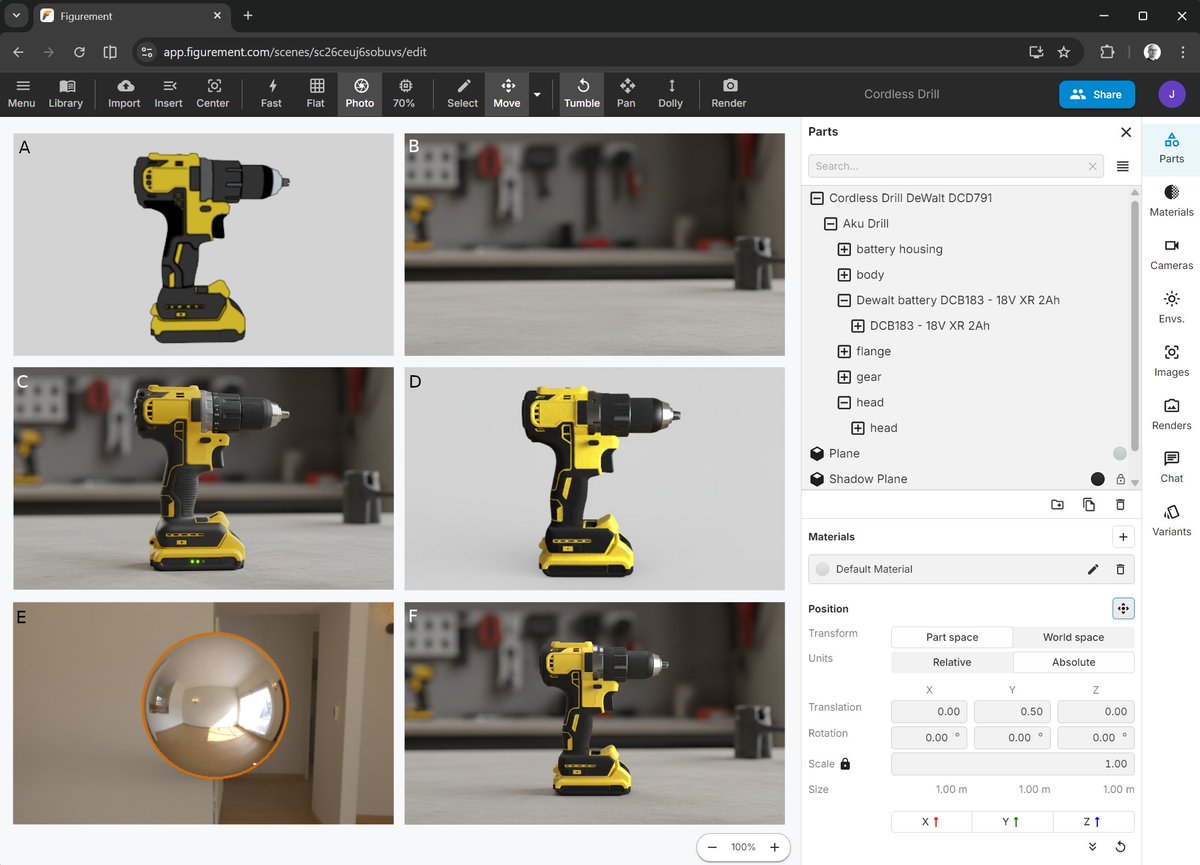 mosegaard's tweet photo. Can you guess the images below?

1. Live 3D
2. Light env
3. AI render
4. Backdrop
5. AI Mix: Live 3D + backdrop
6. Live 2D

We're combining AI and 3D in @Figurement3D because products need the accuracy of real material physics as well as the editing capabilities of genAI. https://t.co/KpDJanu9WH
