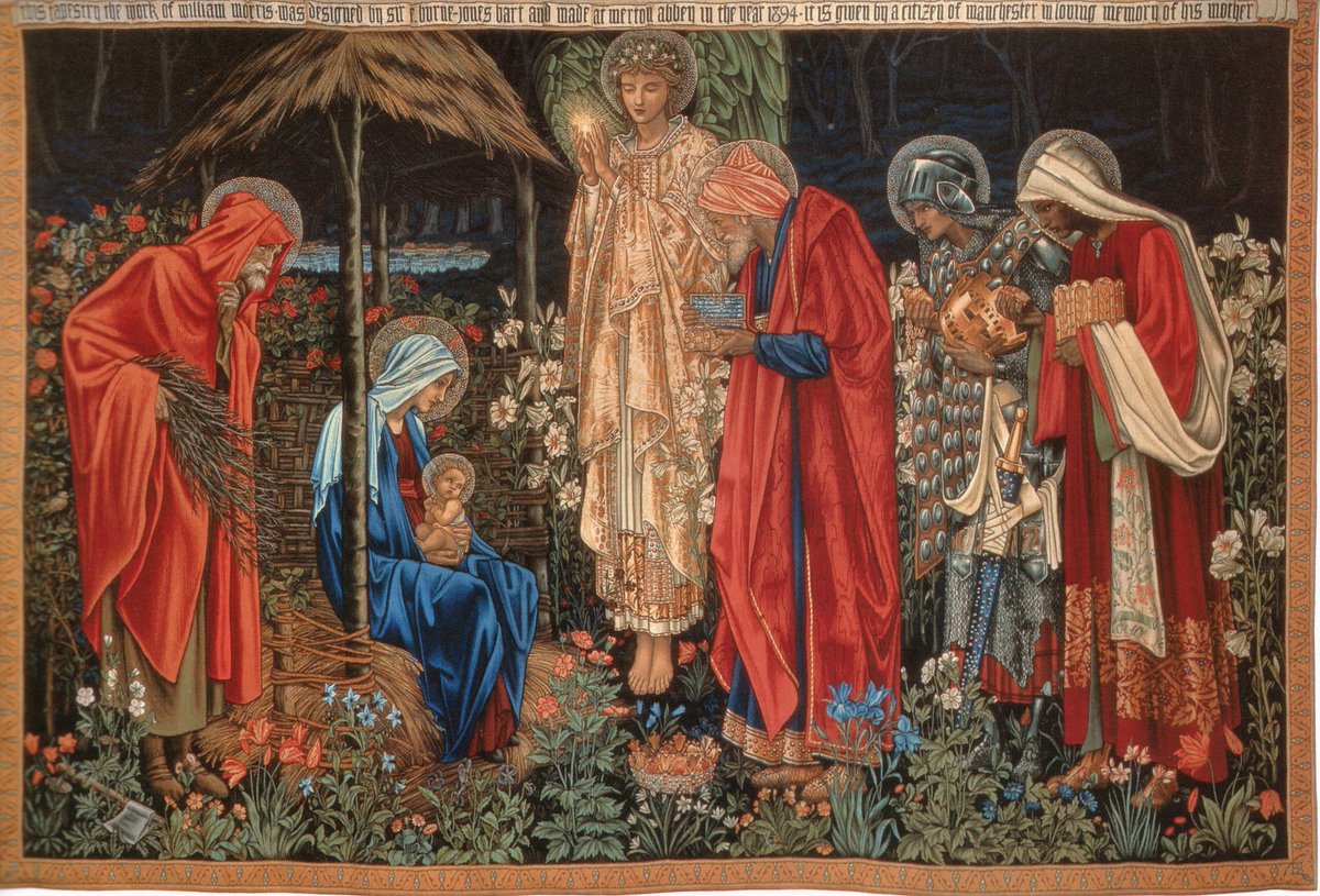 The Adoration of the Magi by Edward Burne-Jones
Date: 1888

Burne-Jones's illustration shows the Magi offering gifts to the infant Jesus. Found in Matthew 2:1-12.