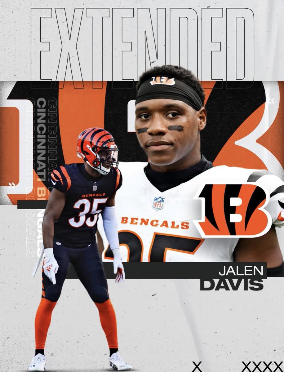 BengalsTalk's tweet photo. Per his post on Instagram, it looks like Jalen Davis has signed an extension with the #Bengals. Details likely to come.
(Image below posted by Jalen Davis and @TheFamilie_ on Instagram) https://t.co/tkwWsI0Xqt