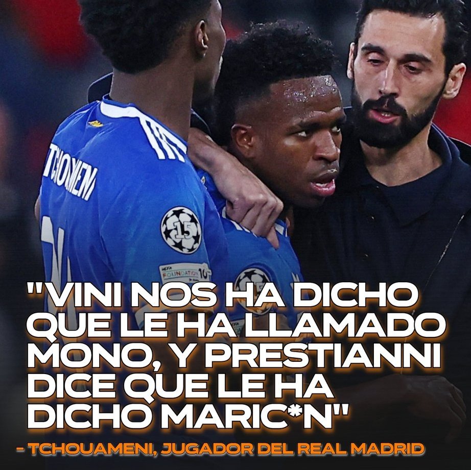 "Prestianni dice que le ha dicho maricón"

Estoy aullando con este tío, para librarse de la sanción por racismo se va a llevar una peor por homofobia.

El IQ del argentino promedio no supera al de un mejillón en escabeche.