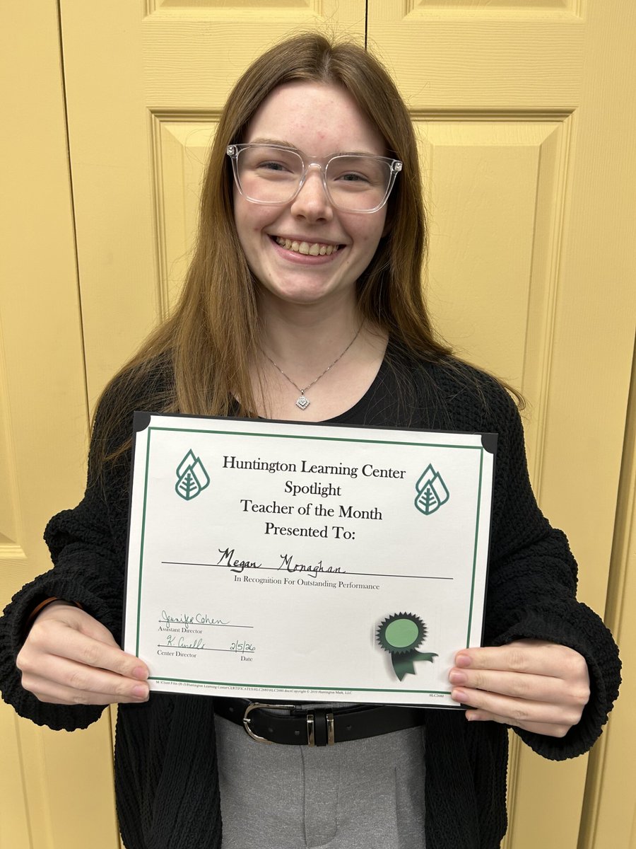 Patchogue_HLC's tweet photo. Meet Ms. Meagan, our February Teacher of the Month! 🎉 A Penn State Math grad who loves playing the cello &amp; lifting 🏋️‍♀️. Thank you for your dedication! #TeachingExcellence #Tutoring #math #patchogue #long island https://t.co/ofI0ZllTYn