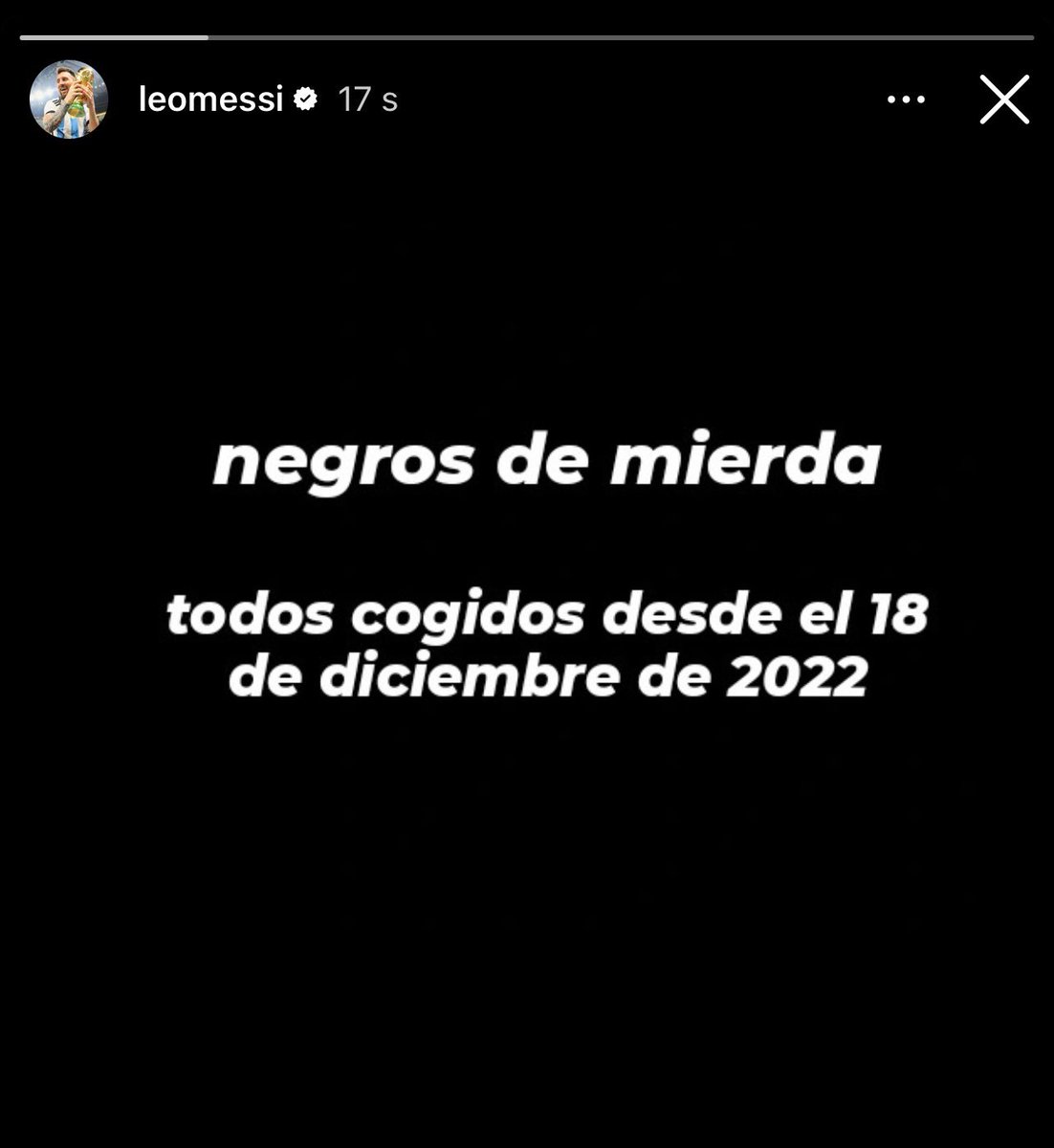 La historia que acaba de subir Messi a Instagram. 🔥🇦🇷