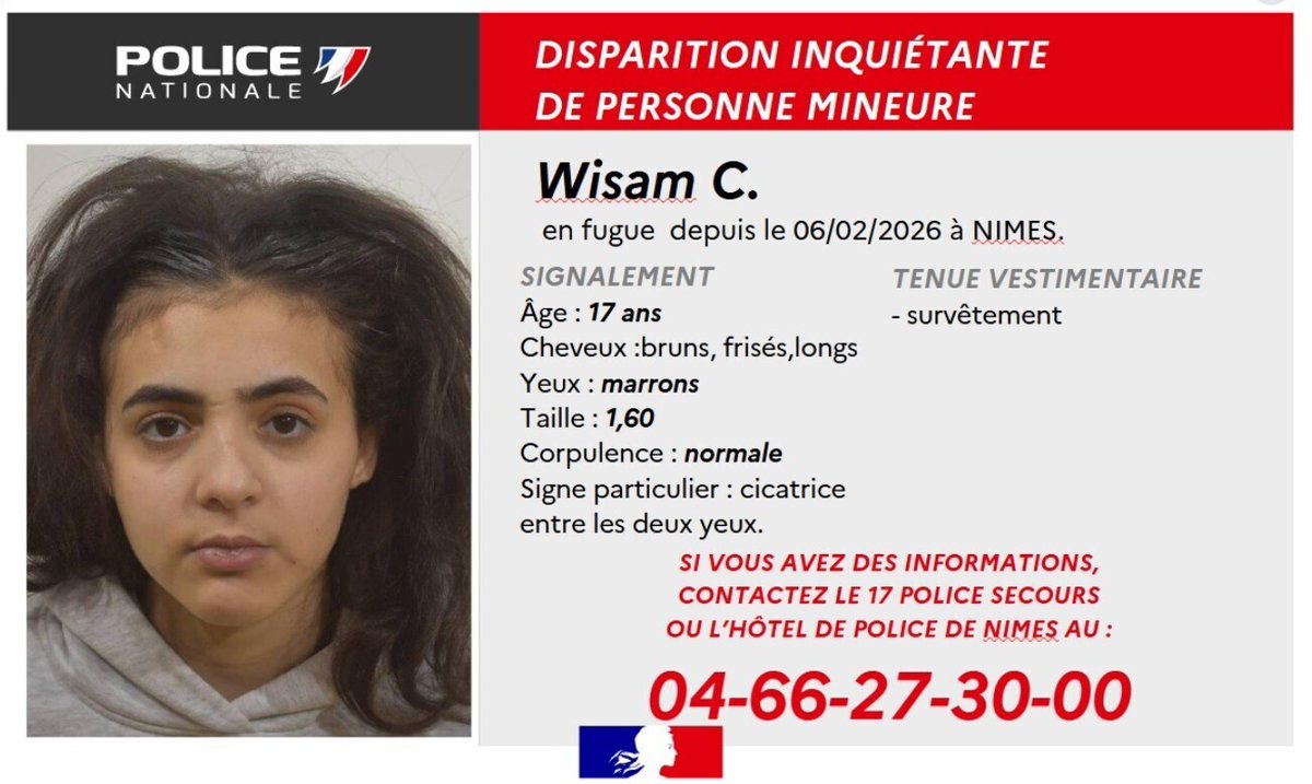 Une adolescente de 17 ans portée disparue depuis dix jours à Nîmes, la police lance un appel à témoins
➡️ l.leparisien.fr/JeJF
