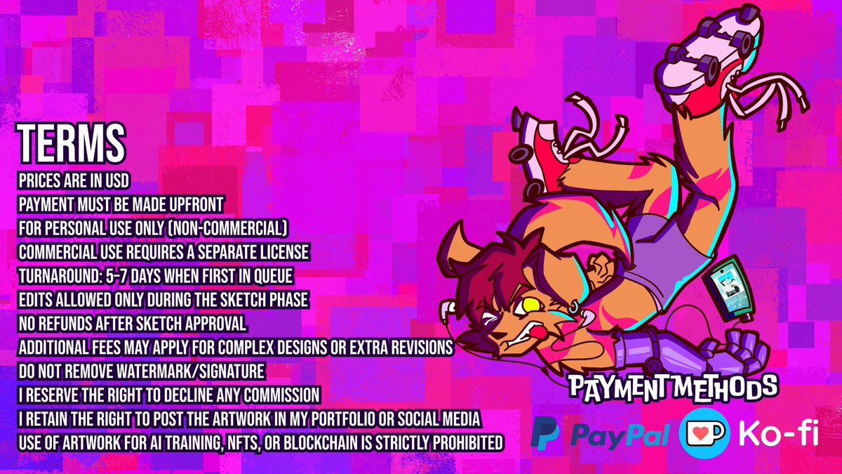 Hey guys, sorry about the lack of updates, my internet provider f'd me up for 5 days now, I've lost those days of my daytime job so I'm gonna open 5 slots for emergency comms to try and recover a bit of the lost money! #commissionsopen #furryart
