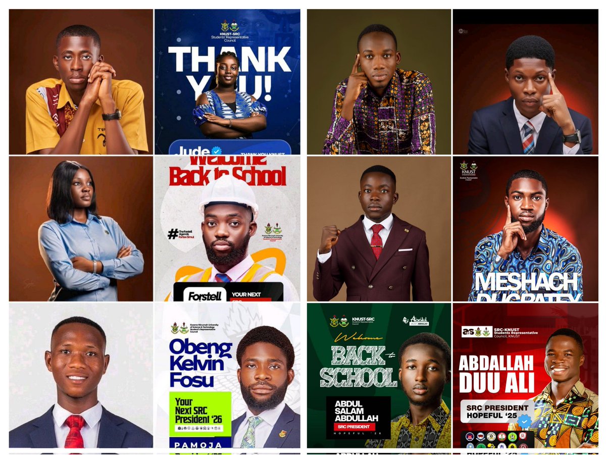 yaboagye12's tweet photo. Dear KNUST,
These are the aspirants who are vying for the position of the SRC president for the 2025/2026 academic year. Do you think these candidates or aspirants will remain like this, or let's go to how we went last year. Share your ideas 👀
#KNUST #SRCPresident https://t.co/RInEs2U9LW