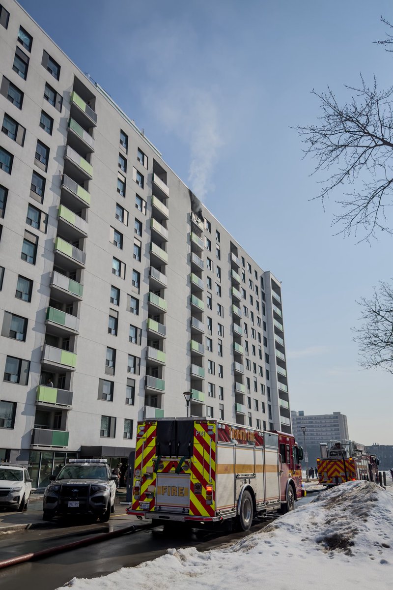 DerekCraiggers's tweet photo. Some photos from today’s 2 alarm fire in North York https://t.co/Qc08U9Cjqj