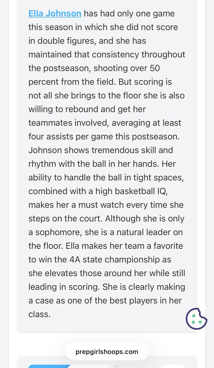 ellajanejohnson's tweet image. Huge thanks to @PGHFlorida for the write-up! ✍️Can’t wait for regional quarterfinals this Friday!⭐️ #co2028 #pg #sg