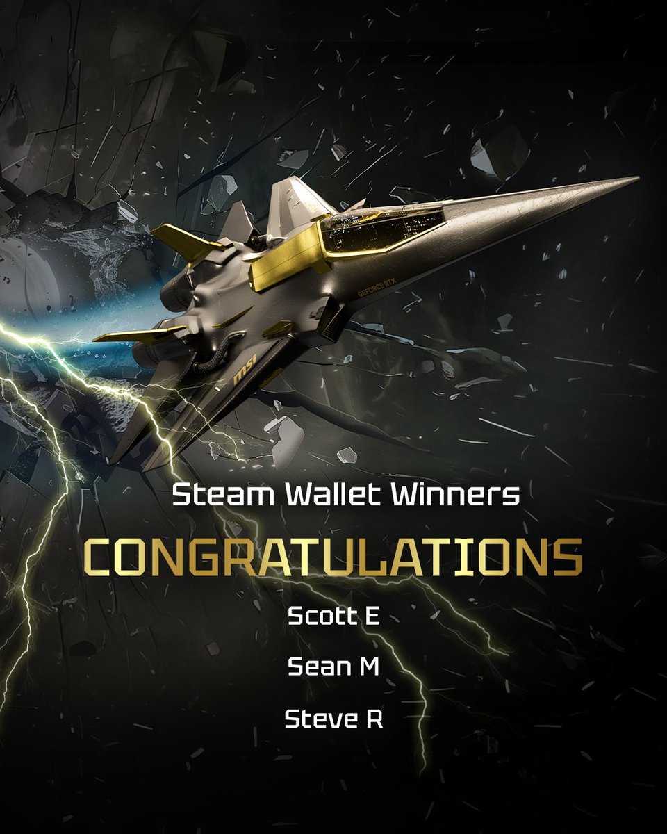 AustraliaMSI's tweet photo. Congratulations to our lucky 3 winners of the Steam wallet codes! Thank you to everyone who shared their #LightningBreakLimit moment with us. We know that you’re anticipating the winner of the grand prize… That’s coming soon.
#msi #pcgaming #steam #winners https://t.co/gtrqRsc4dW