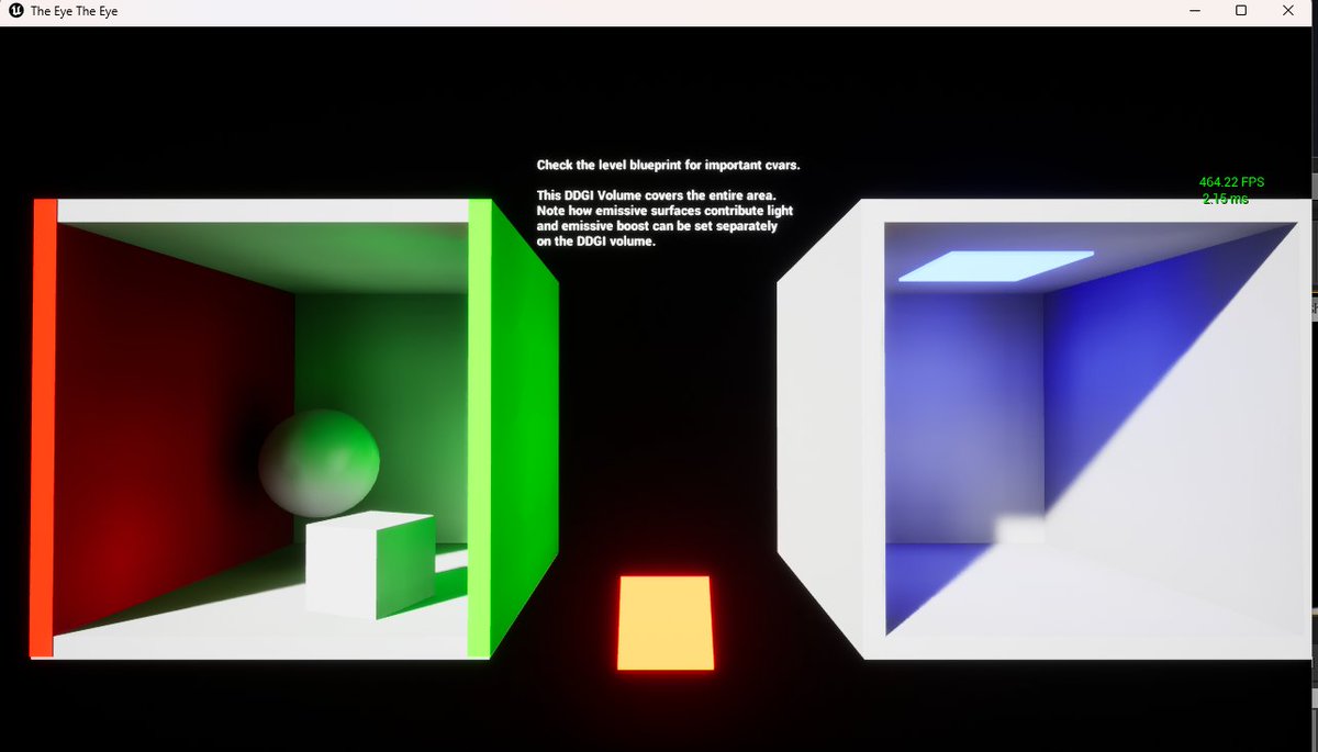 theredpix's tweet image. #UnrealEngine here another showcase of how bad UE 5.7 performs.

This is the official #Nvidia Cornell Box scene, The Vite version is actually running more #Raytracing and in general has higher fidelity. 

#Vite (#DDGI + RT Reflections + RTAO + RT Shadows + RT Translucency) 464FPS