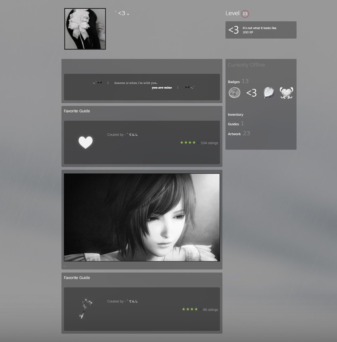 in love w my current steam profile