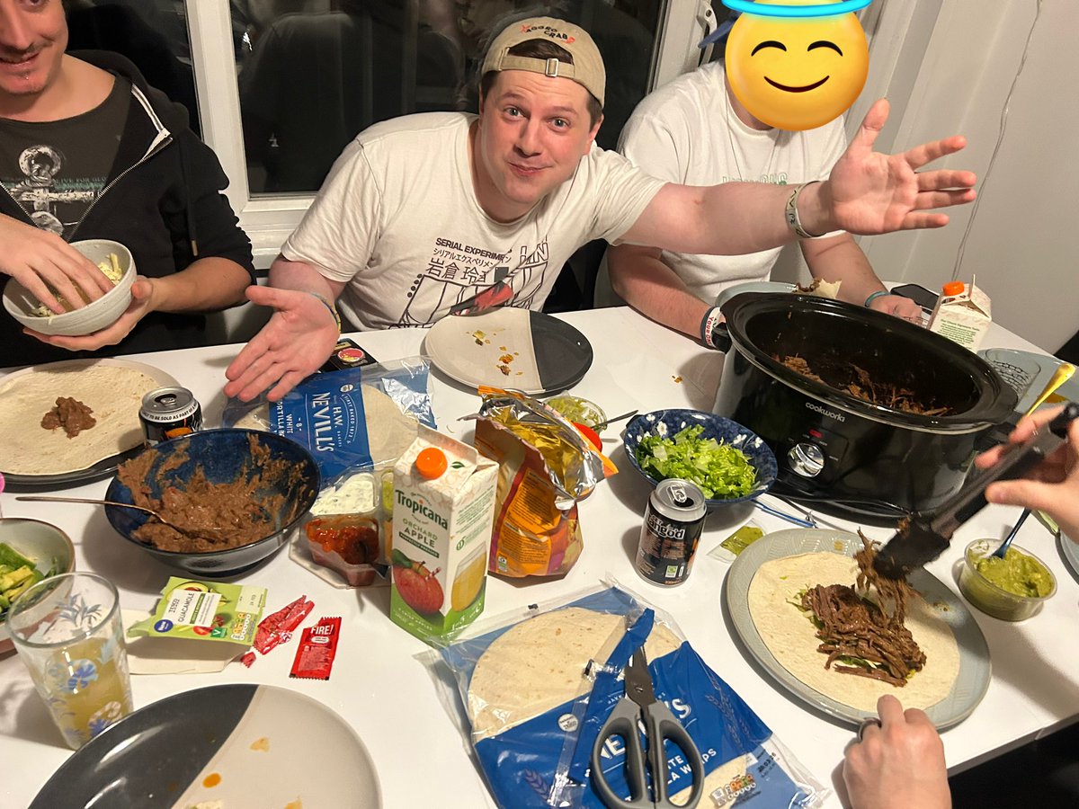 Jupiter_Hadley's tweet image. My birthday tabletop! Opened gifts, ate tacos, played In A Nutshell (gifted) #foodie #tabletop #dinnerparty