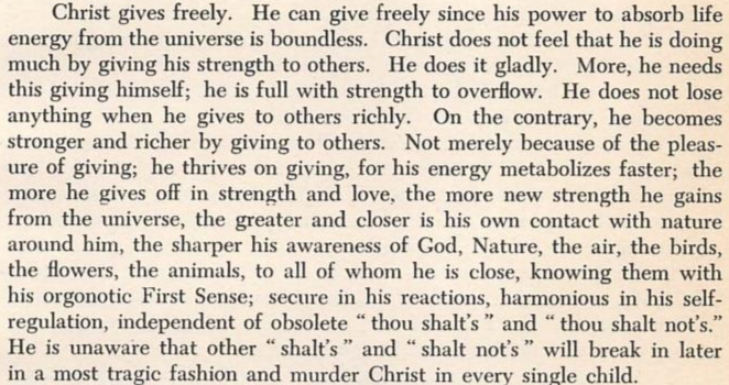 T3Uncoupled's tweet photo. Wilhelm Reich, on Christ's bioenergetic radiance and why he had to die. https://t.co/nQqggk0Vus