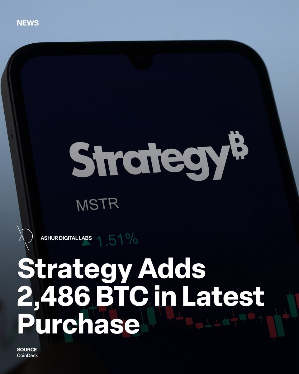 AshurDigital's tweet photo. According to @CoinDesk, Michael Saylor’s company Strategy purchased $168 million worth of Bitcoin last week, adding 2,486 coins to its holdings.

The company now owns 717,131 Bitcoin in total, bought at an average price of $76,027 per coin. With Bitcoin currently trading around $68,000, the company’s holdings are worth less than what they paid right now. However, they have not sold, so the loss is only on paper.

The purchase was funded through company share sales as Strategy continues building its long term Bitcoin position.

#btc #cryptonews #bitcoin #crypto #ai