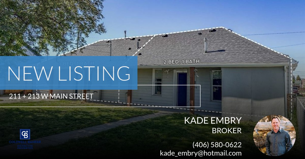📍 New Listing 📍 Take a look at this fantastic new property that just hit the market located at 211 + 213 W Main Street in East Helena. Reach out here or at (406) 580-0622 for more information kadeembry.com/showcase/211-+…