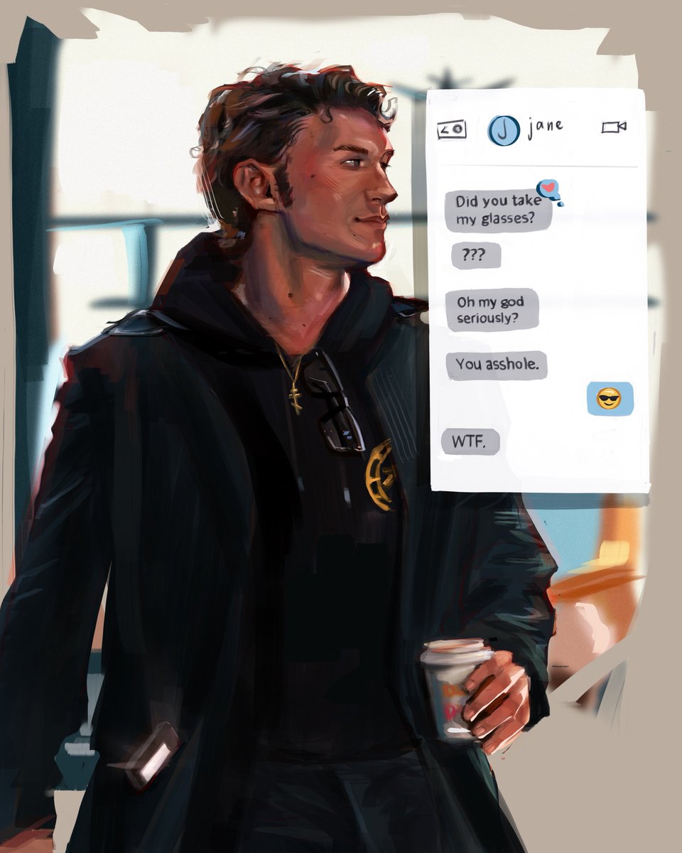 I have this dumb HC where Ilya steals Shane’s glasses and Shane doesn’t realize until Ilya makes it back to Boston and the paparazzi photos hit so I had to draw it

#ilyarozanov #heatedrivalry