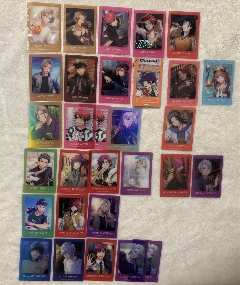 3t1a8's tweet photo. 【交換】A3! ぱしゃこれ 春夏 秋冬 過去弾 郵送

譲：咲也 椋 万里 臣 太一 左京 莇
　　紬 丞 密 誉 東(画像1)

求：N❤️＞(🩷＞)🧡＞無印
　　十座.九門(画像2)
　　最優先がVol.4開花後十座❤️
　　緩募 Vol.2開花前後十座🩷のみ各1
　　箔はVol.4開花後十座希望
　　⇨それ以外はご相談下さい。 https://t.co/kmzuX5u5Ma