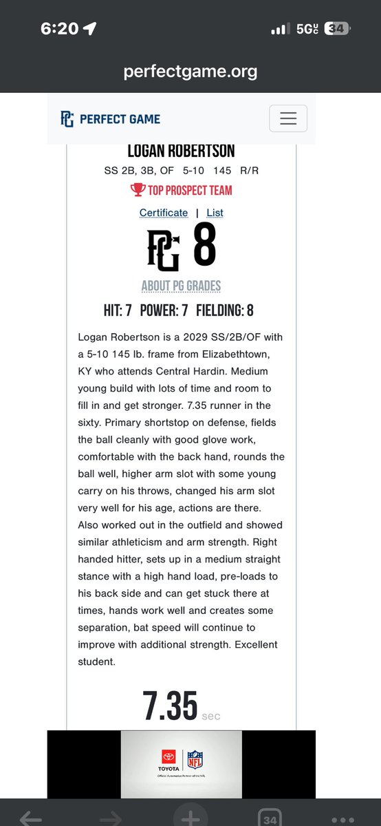 logancrobertson's tweet photo. Extremely grateful for the grade   @PG_OhioValley @C_H_Baseball https://t.co/tPuT1gJ6Jm