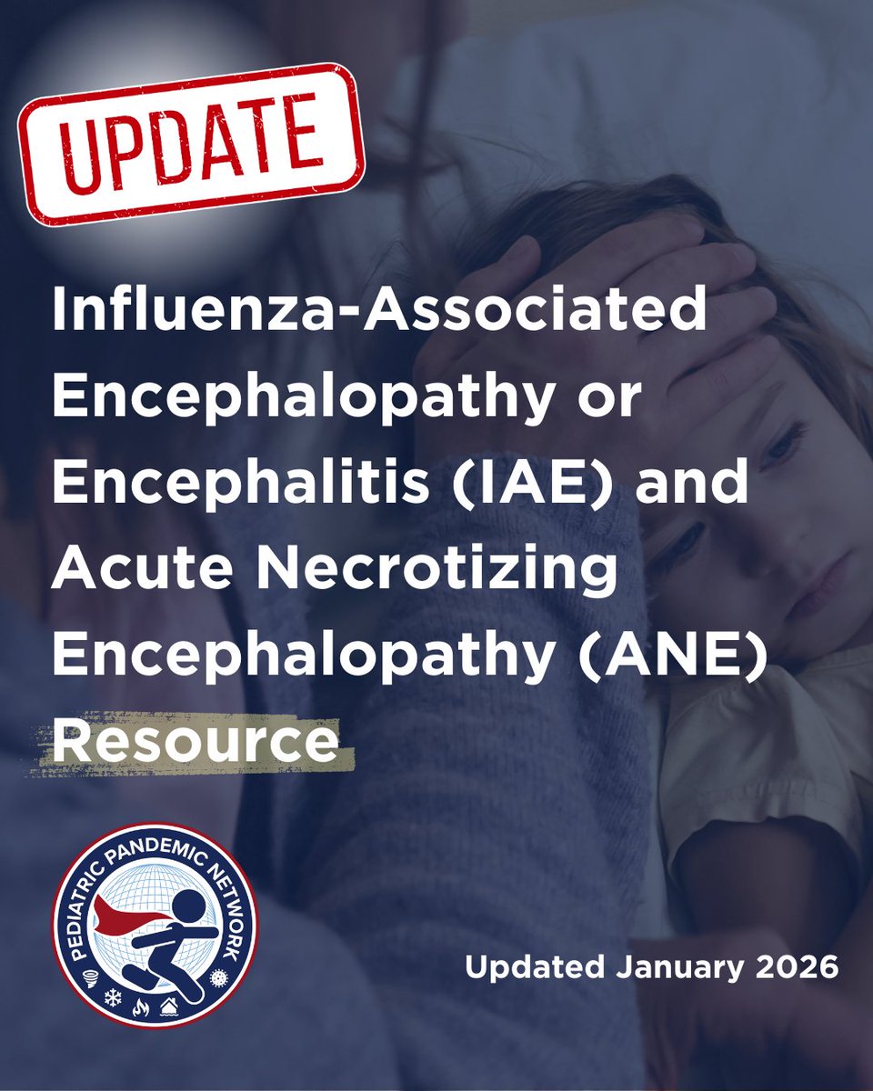 pedspandemic's tweet photo. PPN has updated its Influenza-Associated Encephalopathy or Encephalitis (IAE) and Acute Necrotizing Encephalopathy (ANE) resource to help guide patient care. Update includes information on case reporting, clinical characteristics of ANE, and more: https://t.co/erd93nHUY2 https://t.co/i5avhhLgfO