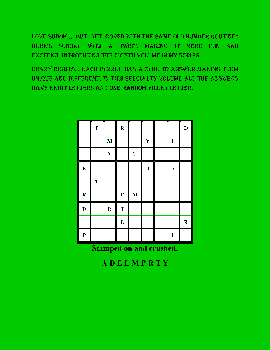 LeeFlyn12369252's tweet photo. 📢📢CALLING ALL SUDOKU FANS 📢📢
 
Sudoku Word Trivia Book Series: Available In Paperback
✏️📘📙📕📗🤓
 CRAZY EIGHTS
 
AMAZON: https://t.co/wtrXM3JCk8
WALMART: https://t.co/8gdEQ5A557
BARNS & NOBLE: https://t.co/7uPTYO5Zfg

#sudoku #puzzles #games #trivia #writerslift #colortheme #bookboost 🧩
