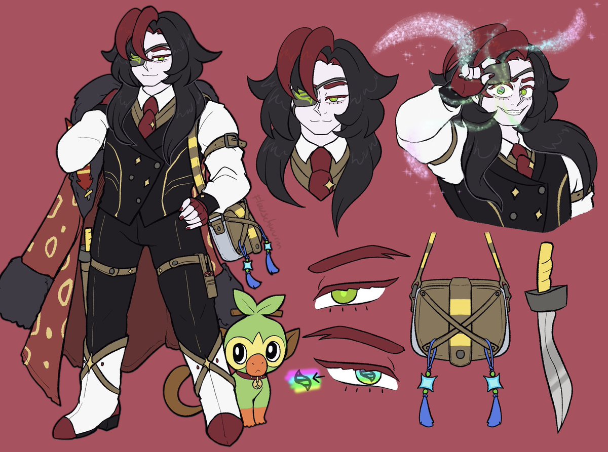 Finished Ref Sheet of my Pokemon OC Serval! 

He‘s an unconventional Shiny Hunter ✨