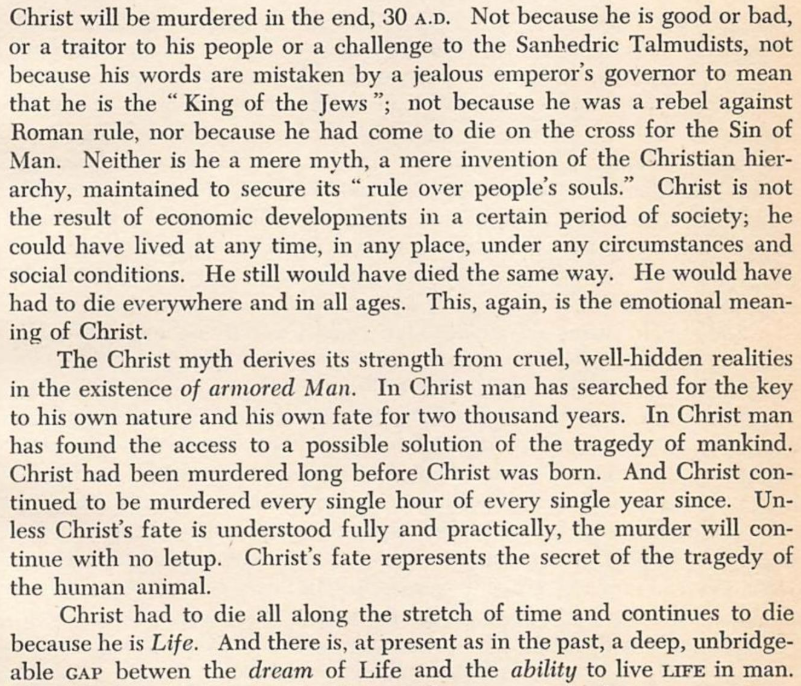 T3Uncoupled's tweet photo. Wilhelm Reich, on Christ's bioenergetic radiance and why he had to die. https://t.co/nQqggk0Vus