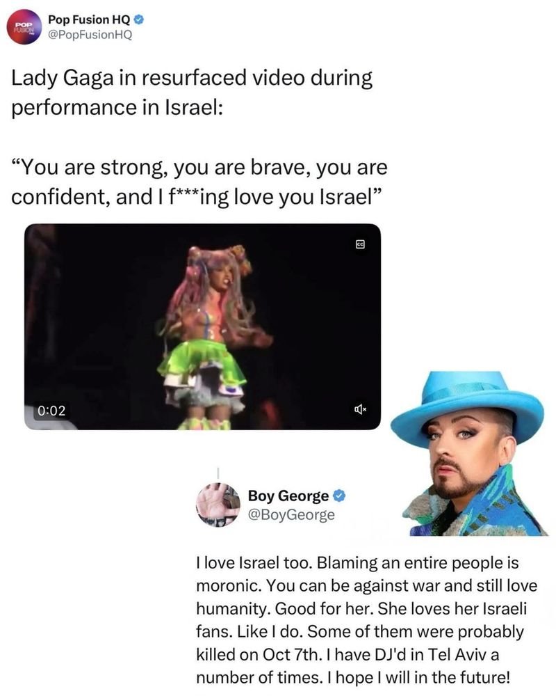 HowardA_AtLaw's tweet image. Boy George is right.

You'd never vandalize the Russian Tea Room in protest of Putin or attack a Chinese takeout over Xi. You don't want Canadians assaulting you over trump.

So stop pretending attacking Israeli athletes or Jewish business is virtuous. It's not. It's racist.
