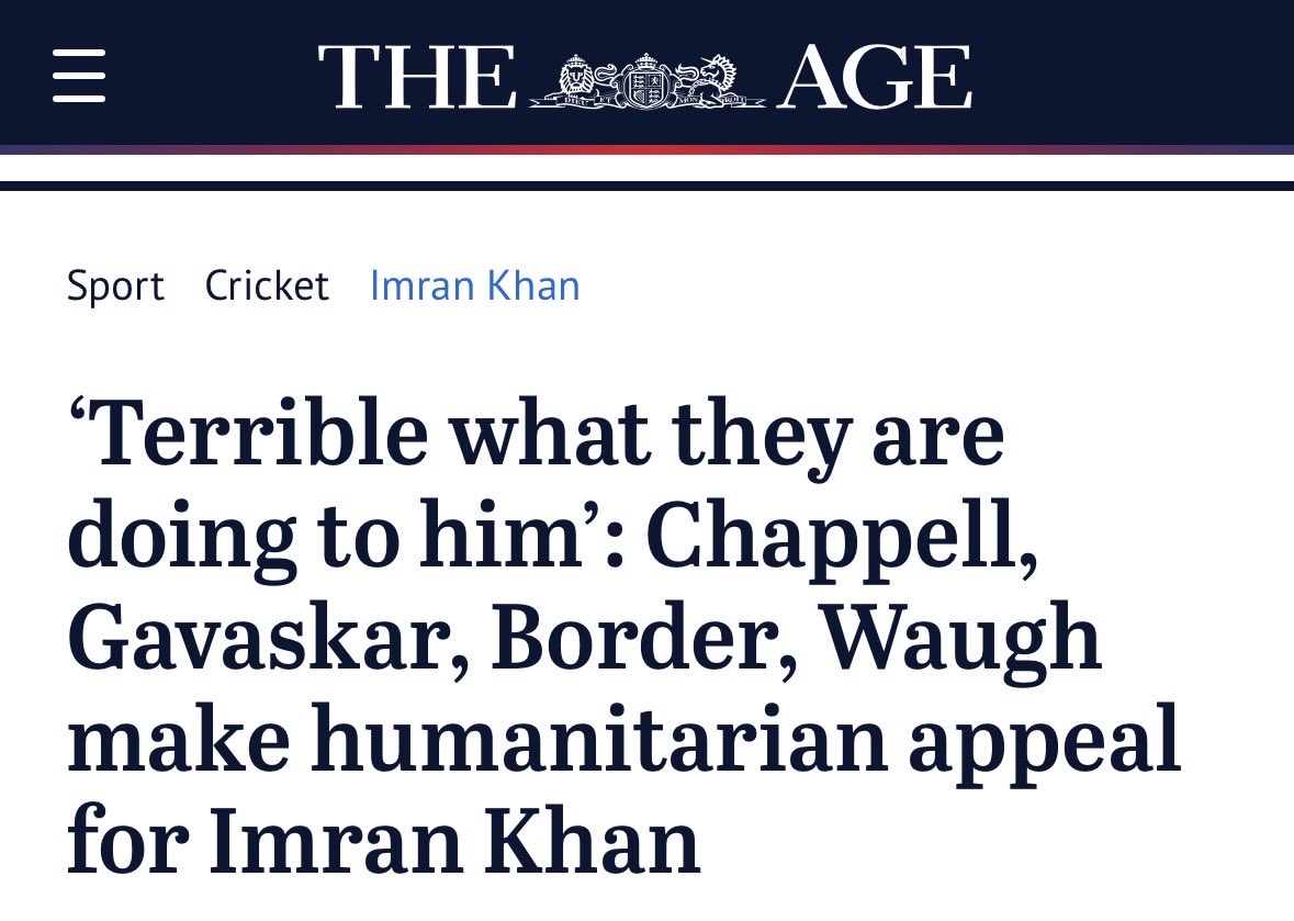 cjwerleman's tweet photo. Former Australian and Indian cricket greats speak out about the Pakistani Government’s abuse of Imran Khan. https://t.co/M4S4e4faVO