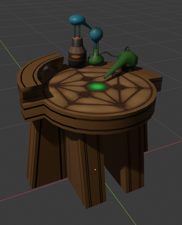 MadM3OW's tweet photo. I'm currently making a functional Skyrim alchemy table for the Sims 3. So far it is in fact functional... technically. #Sims3 #simsmodding #blender https://t.co/Jb8fDstBeE