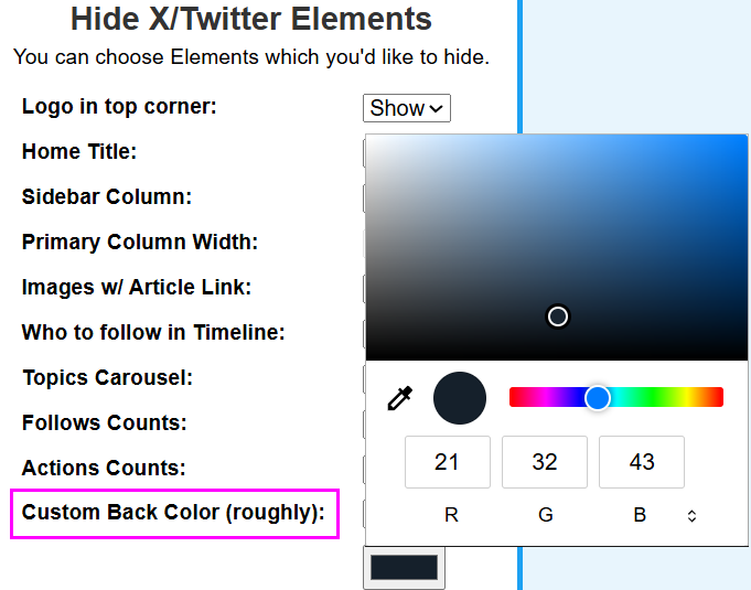 HotChaiLLC's tweet photo. 【Hide X Twitter Elements】v2.12.0 released.
🔵You can change the background color. (maybe)
🔵背景色を変更できるようになりました。(たぶん)
https://t.co/1yyqhGKVlo https://t.co/9tfnO8VHMG