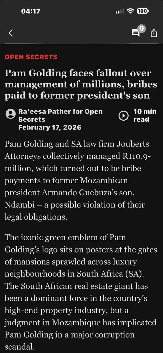Absolute cracker of a read ⁦<a href="/dailymaverick/">Daily Maverick</a>⁩ this morning!